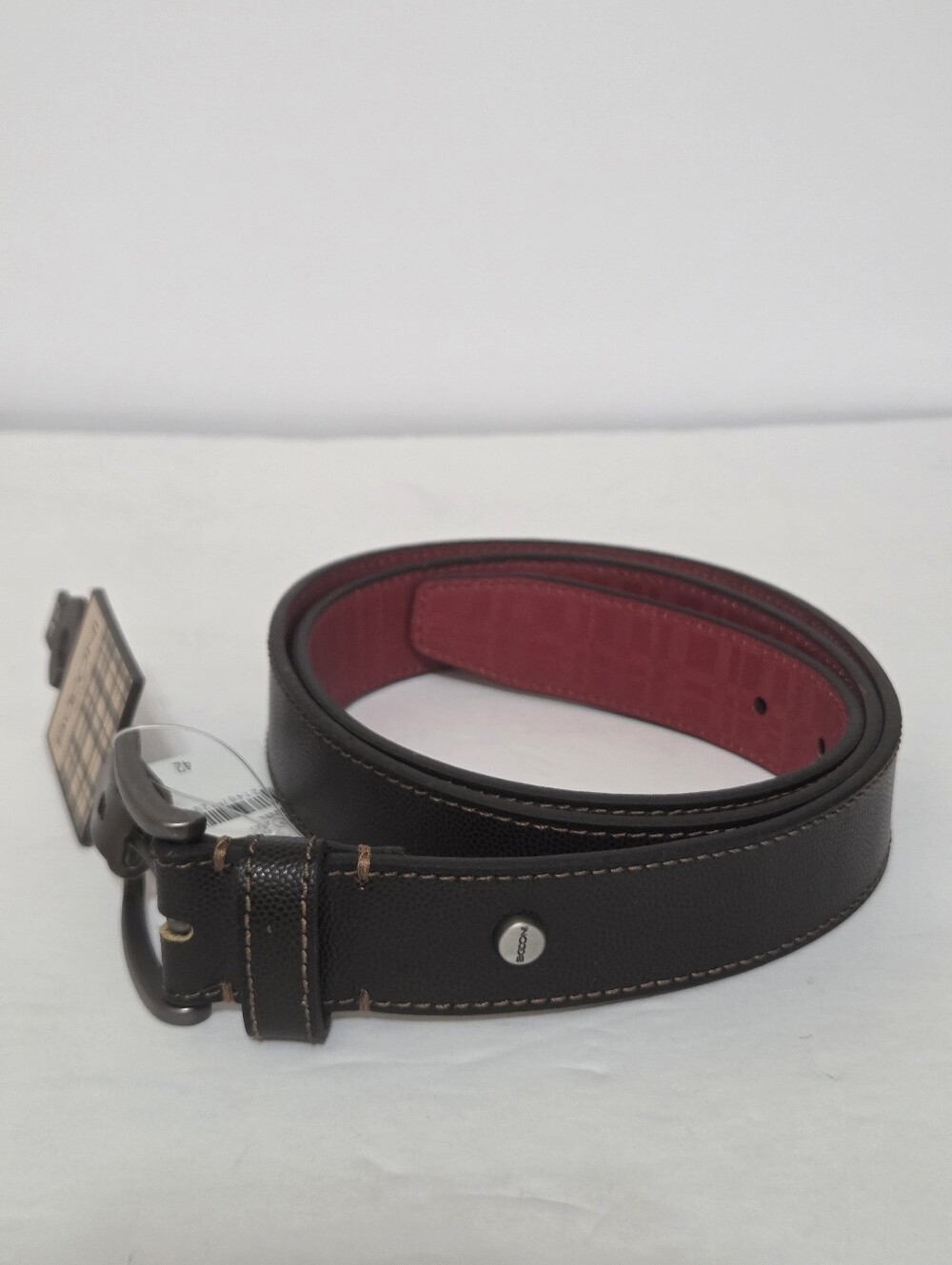 Boconi Mens Brown Leather Belt Size 42 NWT
